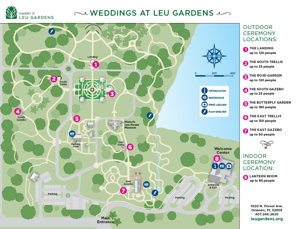 Ceremony Map for Weddings at the Gardens